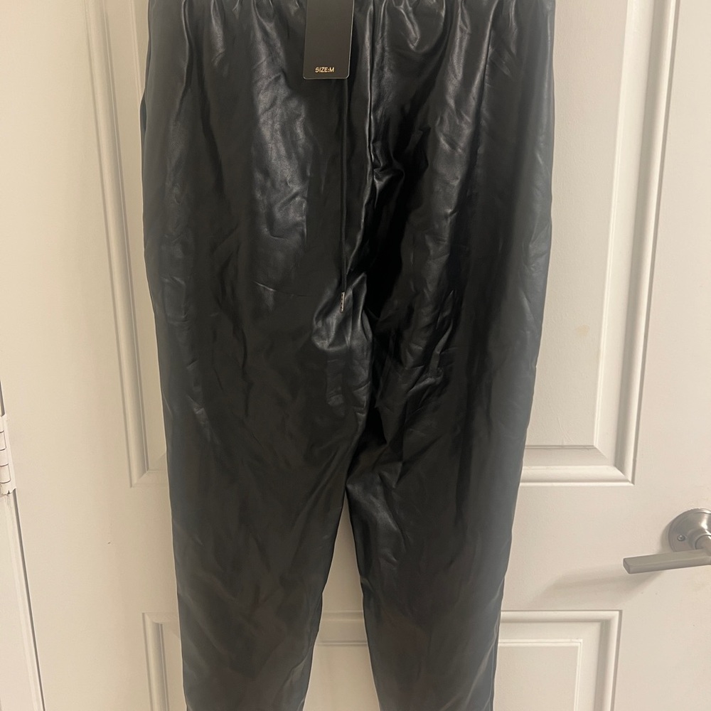Faux leather pants